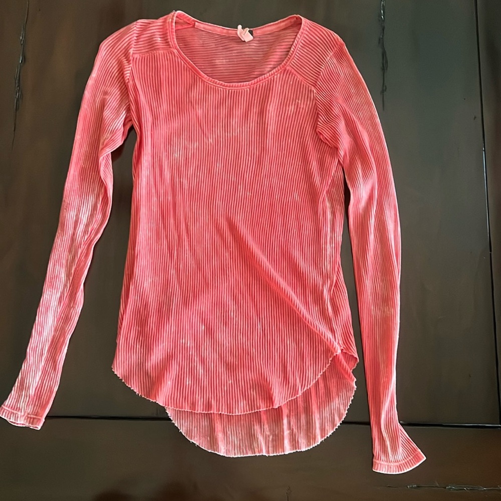 We the Free semi sheer long sleeve ribbed top size M